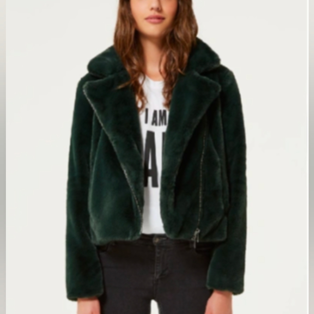 REBECCA MINKOFF |Henderson Faux Fur Jacket In Pine Size S